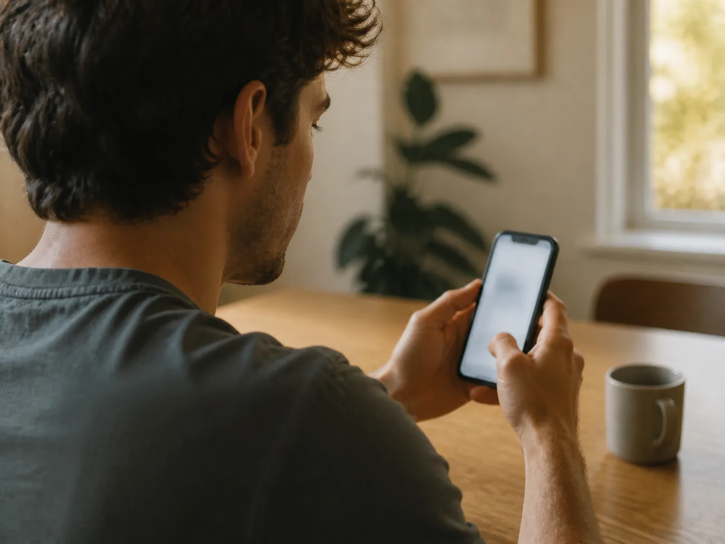 A host creating an event camera on a phone with its screen softly blurred